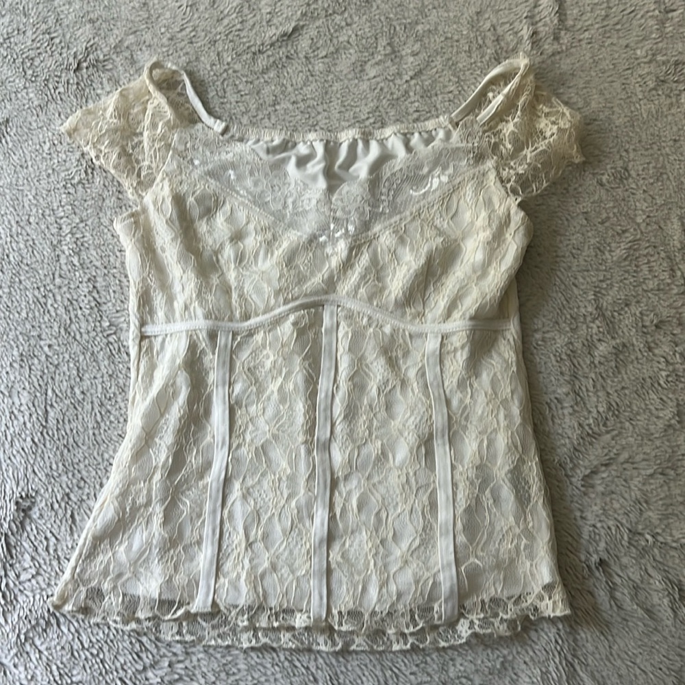 cream lace top